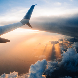 an airplane in flight